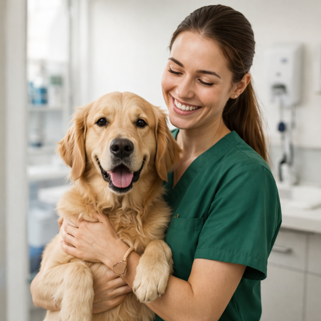 Tierärztin mit Hund